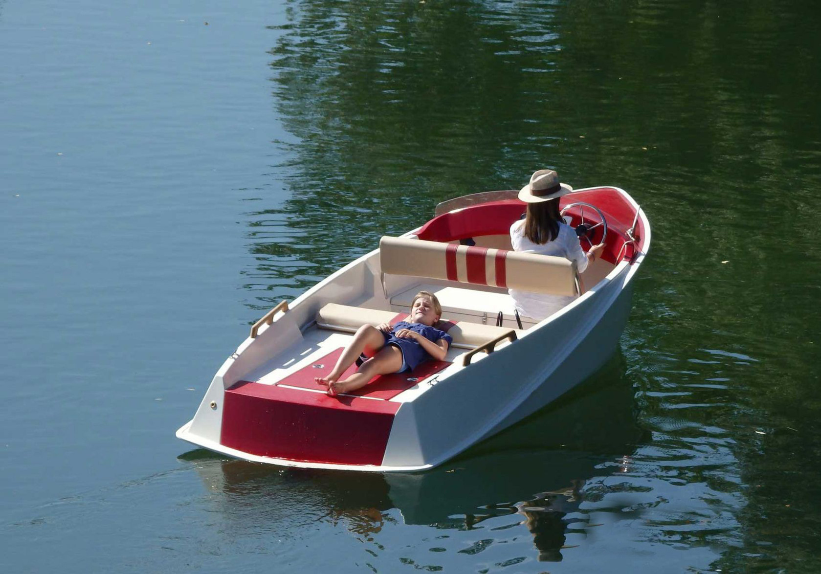 Ecocampor Hot Selling 14ft Jet Roundabout Boat Aluminum Pink Mini Yacht  for Sale