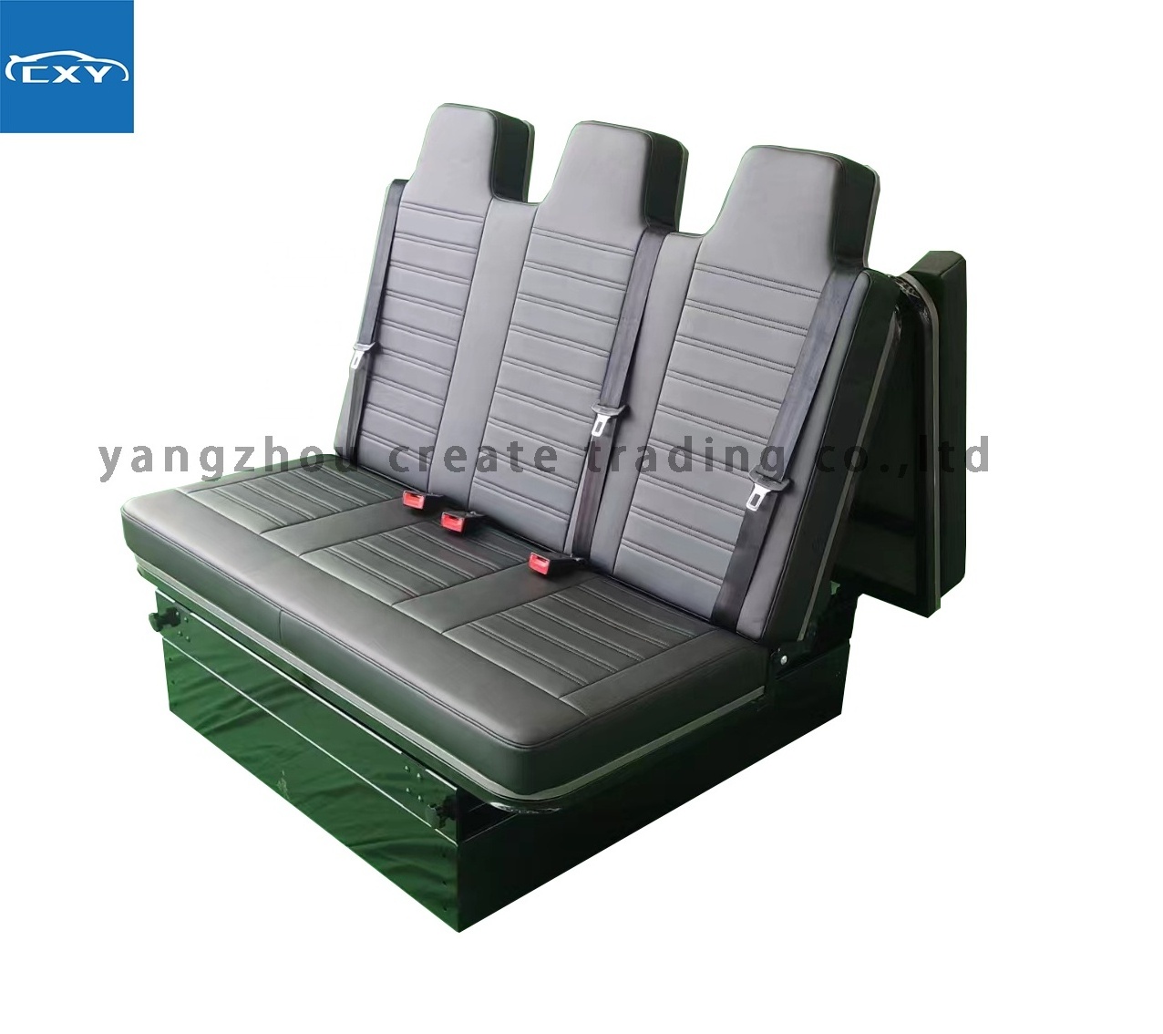 RV 3 fold double caravan seats with fabric cover for the campervan bed seating with rotatable backrest limousine seats