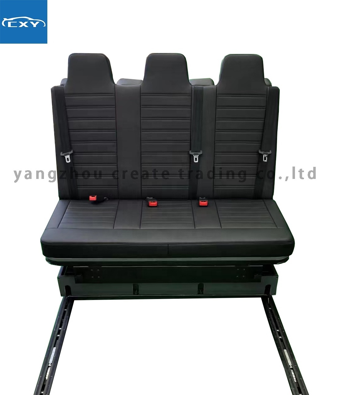 RV 3 fold double caravan seats with fabric cover for the campervan bed seating with rotatable backrest limousine seats