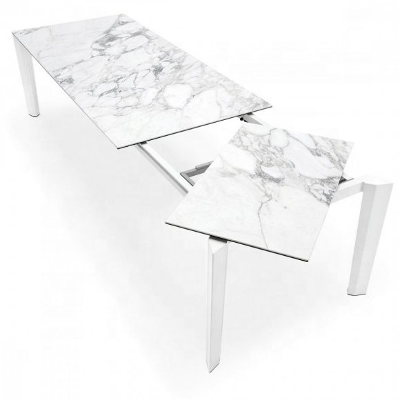 marble effect ceramic stone tops 12-seat X large extendable dining table