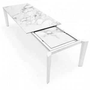 marble effect ceramic stone tops 12-seat X large extendable dining table