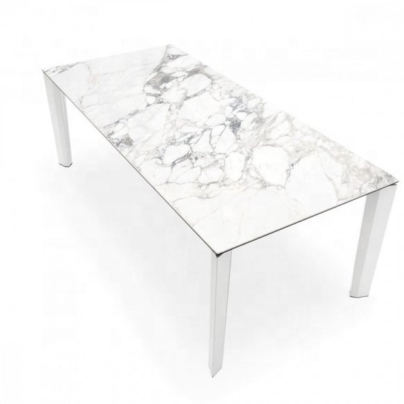 marble effect ceramic stone tops 12-seat X large extendable dining table