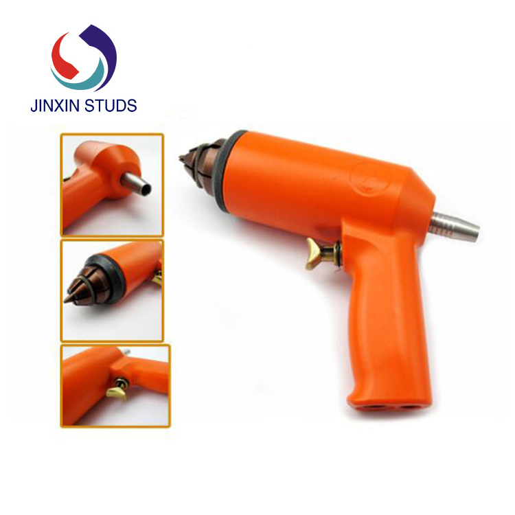 Tungsten carbide stud insertion tool for solid rear tire studs