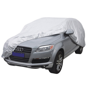 Portavle 170T/PEVA Sun Protection Universal Waterproof Silver Fabric Car Covers