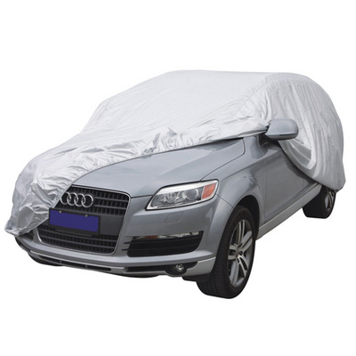 Portavle 170T/PEVA Sun Protection Universal Waterproof Silver Fabric Car Covers