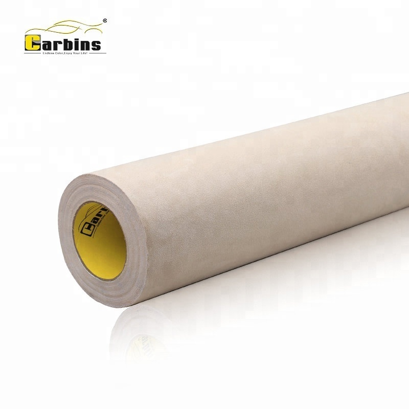 Ivory self adhesive fabric suede for cars interior roof wrapping original supplier