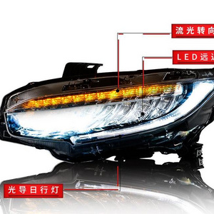 LED Headlamp Car Headlight For Honda Civic 10th 2018 2017 DRL with moving Front Lamp Assembly