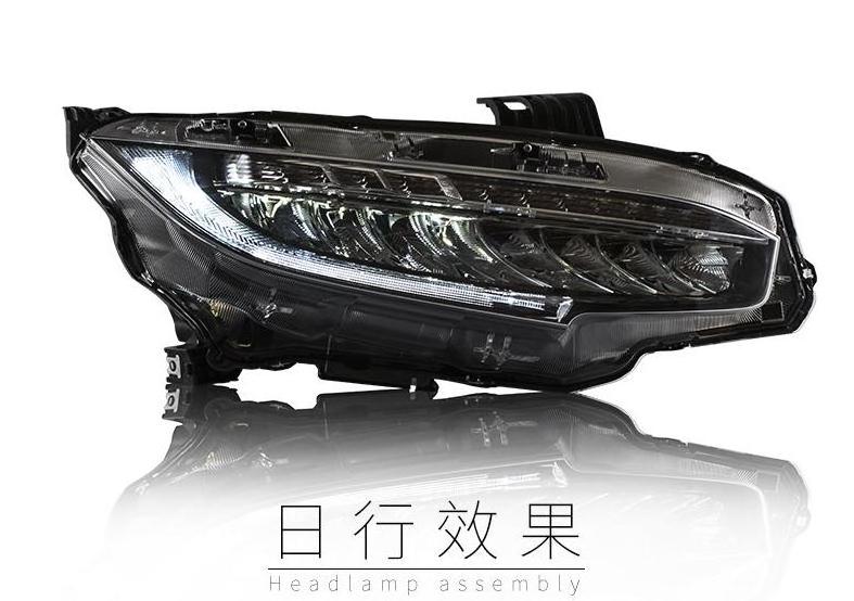 LED Headlamp Car Headlight For Honda Civic 10th 2018 2017 DRL with moving Front Lamp Assembly