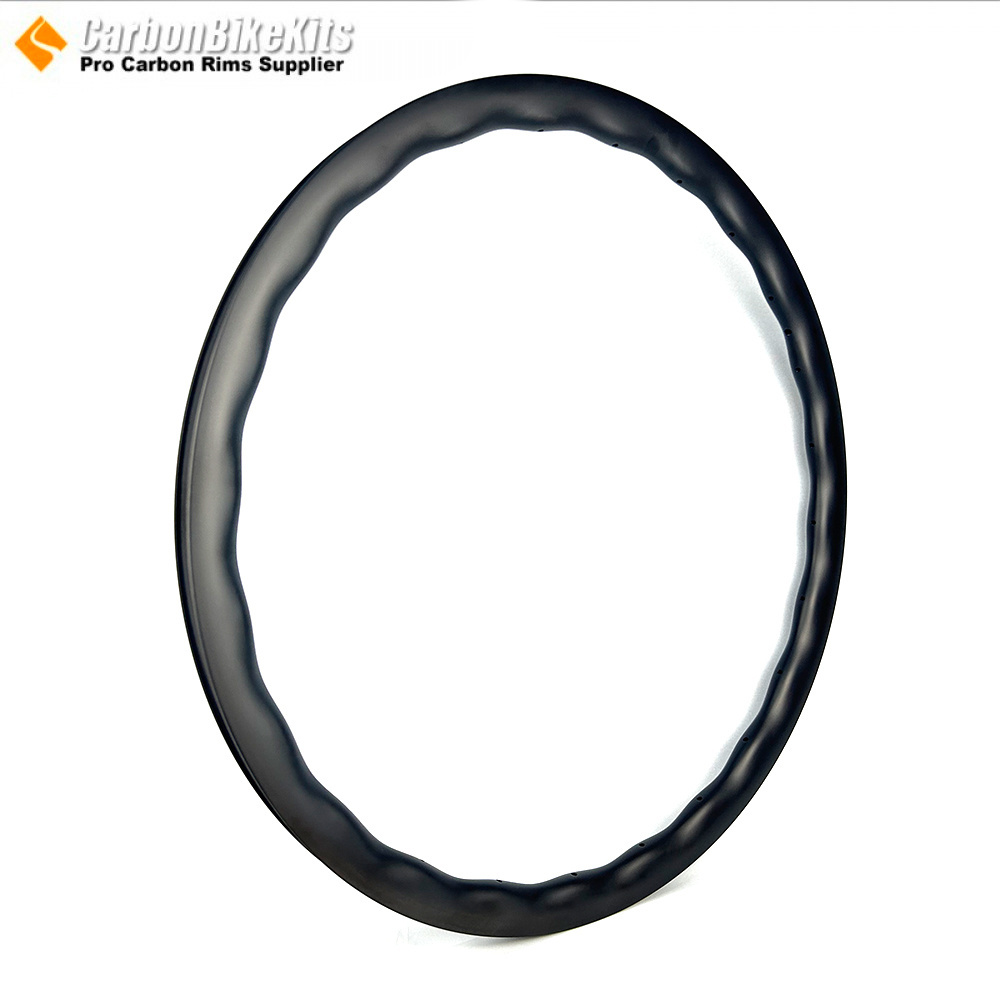 340G ULTRALIGHT WAVE SHAPE 700C 35X28MM CARBON TUBELESS HOOKED/HOOKLESS/TUBULAR ROAD BIKE RIM