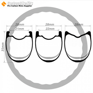 340G ULTRALIGHT WAVE SHAPE 700C 35X28MM CARBON TUBELESS HOOKED/HOOKLESS/TUBULAR ROAD BIKE RIM