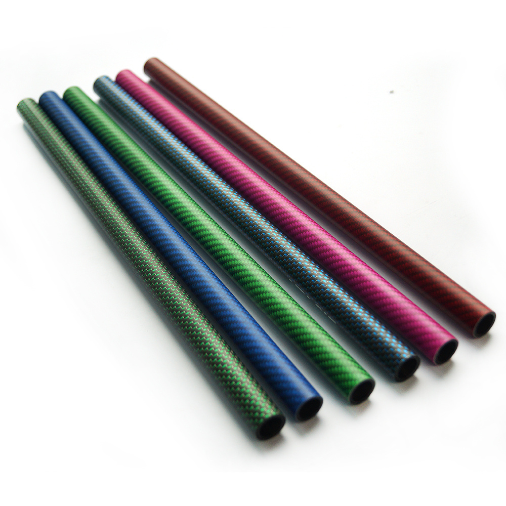 3k mat finish25mm,10mm, 16mm  carbon fiber tube with color