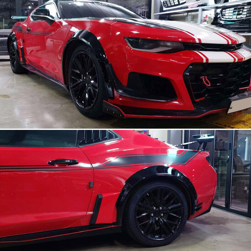 carbon fiber Front & Rear Wheel Arch Lip Fender Flares Molding Trim for Chevrolet Camaro  2016-2019