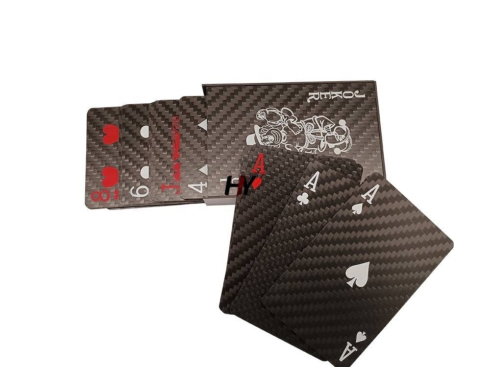 Customization Carbon Fiber Black Poker Playing Cards with  Customer Logo