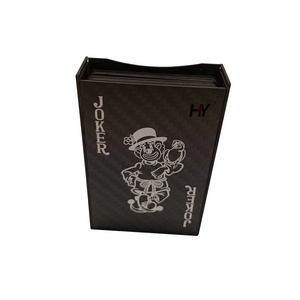 Customization Carbon Fiber Black Poker Playing Cards with  Customer Logo