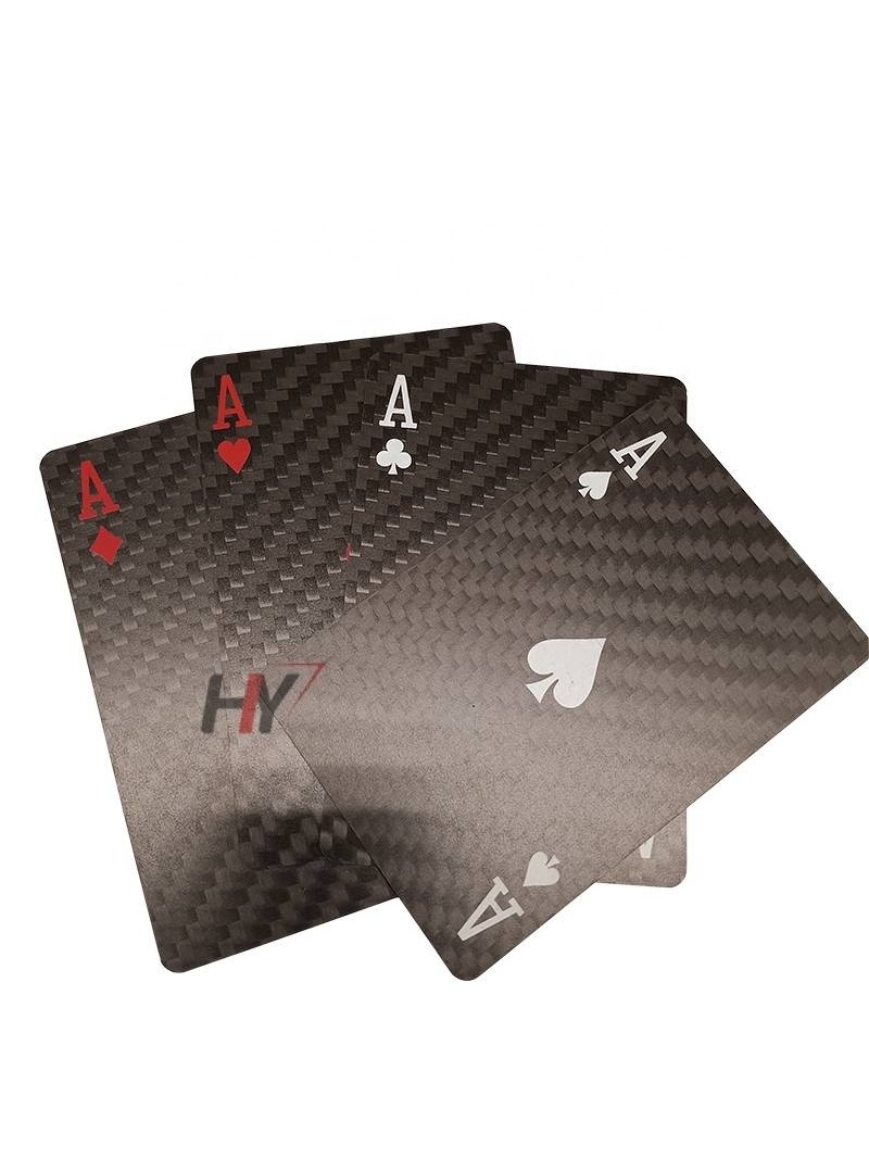 Customization Carbon Fiber Black Poker Playing Cards with  Customer Logo