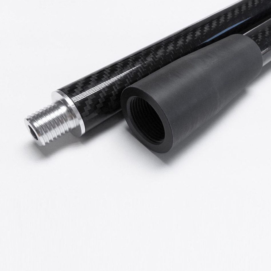 Carbon fiber tube connector with aluminum threaded tip