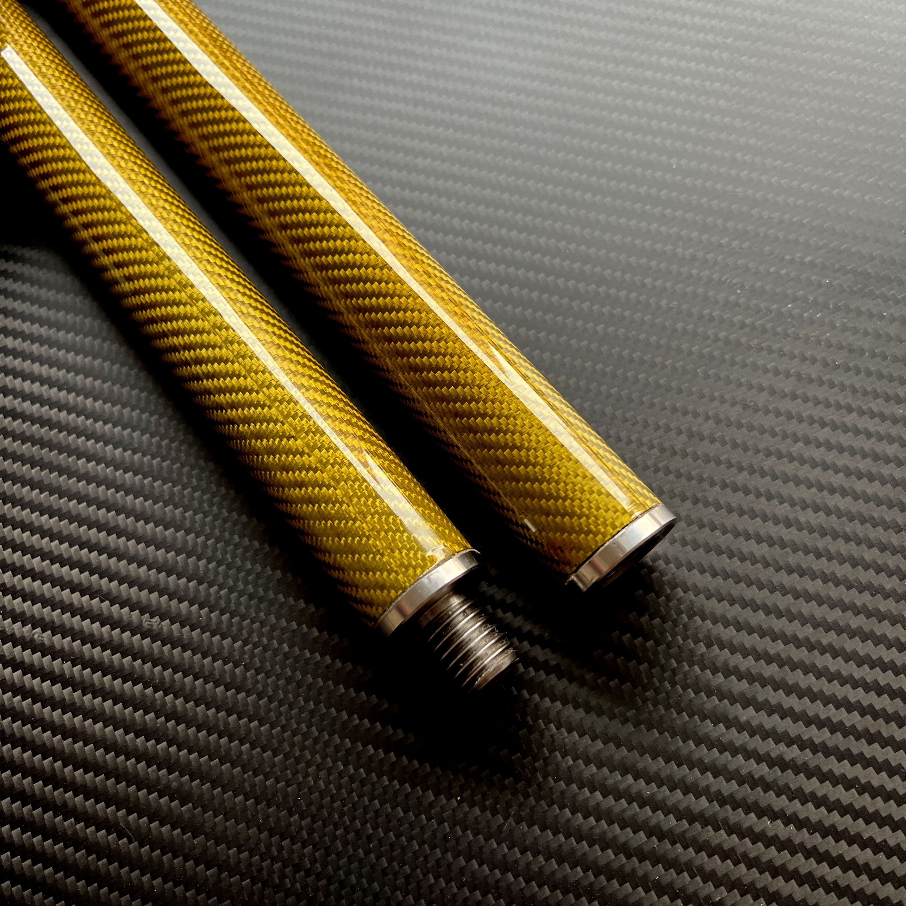 Gold colorful carbon fiber tube connector 3k twill carbon fiber tubing aluminum threaded connectors