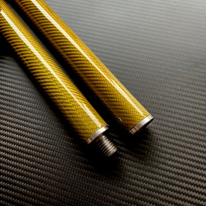 Gold colorful carbon fiber tube connector 3k twill carbon fiber tubing aluminum threaded connectors