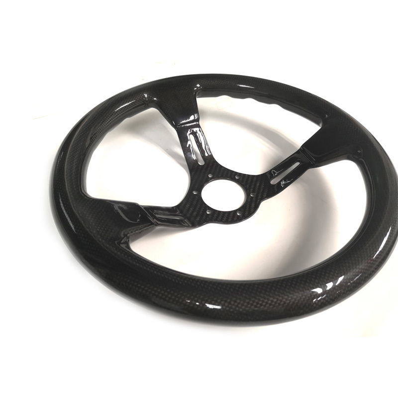 Custom Light Weight  3K Plain Glossy Carbon Fiber Racing Car Steering Wheel