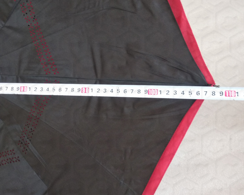 Outside red and inside black double layer 210t pongee fabric upside down umbrella