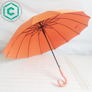 Hungary Market orange color 22inch 14k straight blank umbrella for sale