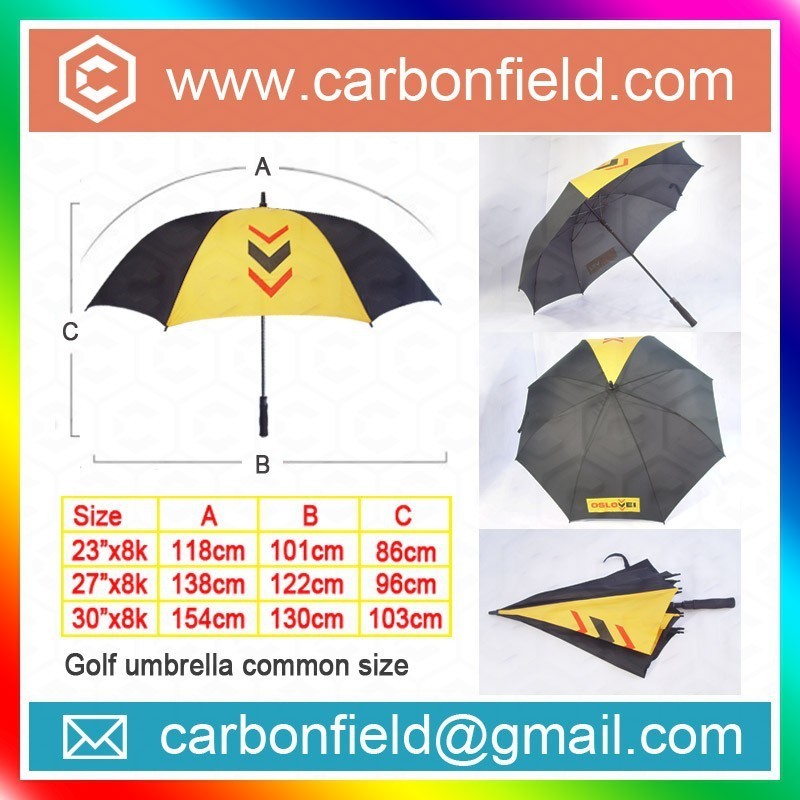 Black And Yellow Promotional Umbrella, Promotional Golf Umbrella, Hot Sale Umbrella