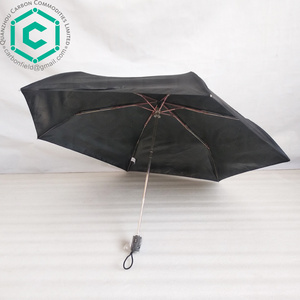 High quality black coated fabric auto open and close 20inch 6k 3 folding mini umbrella