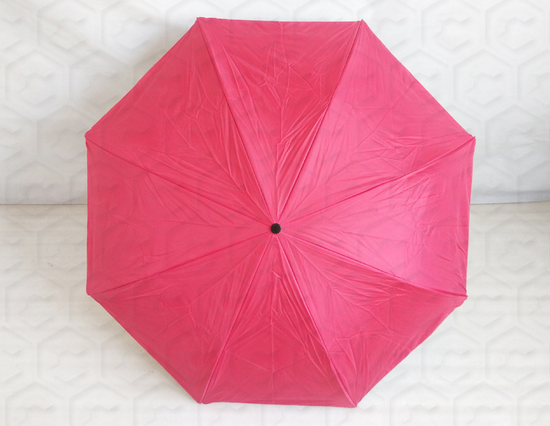 Outside red and inside black double layer 210t pongee fabric upside down umbrella