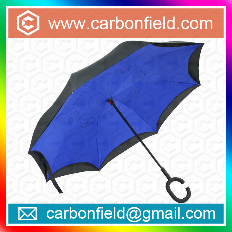 Reverse Folding umbrella Inside Out Rain Protection For Long Car Umbrella