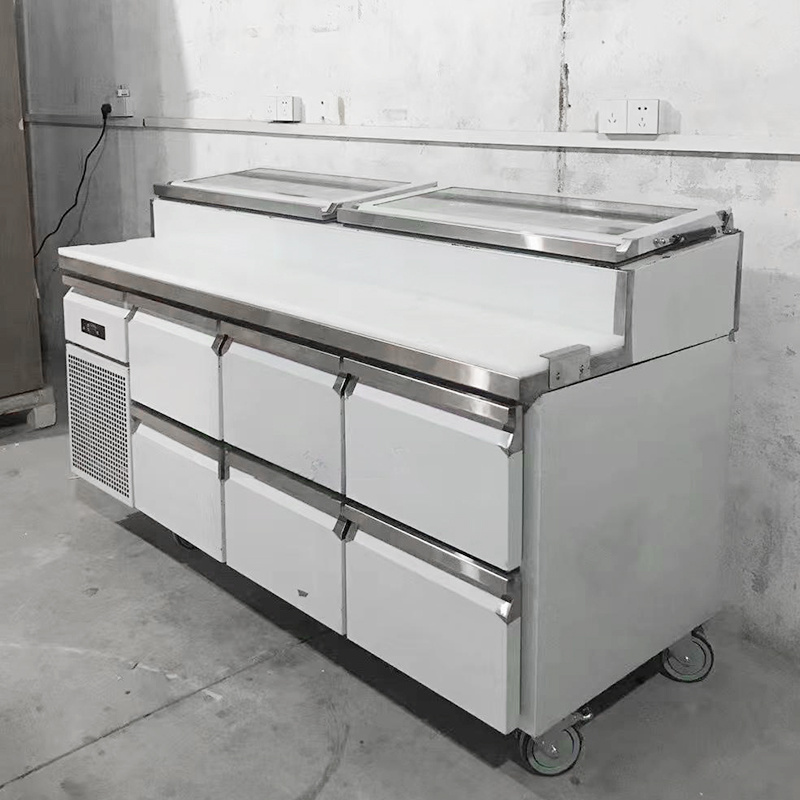 Hot Selling sandwich prep table refrigerated Stainless steel Sandwich Salad Table 3 door salad bar Refrigerator