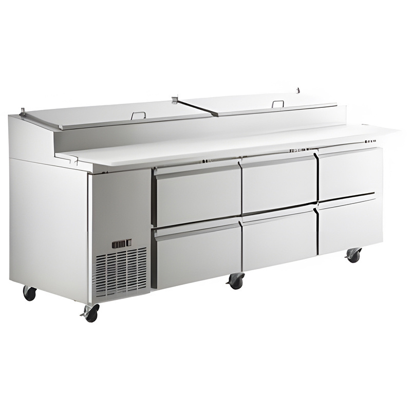 Hot Selling sandwich prep table refrigerated Stainless steel Sandwich Salad Table 3 door salad bar Refrigerator