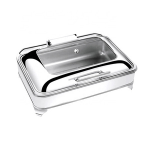 Professional Stainless Steel Hotel Buffet  Golden Candle Electric Round Rectangle Square Chafing Dish Buffet Food Warmer