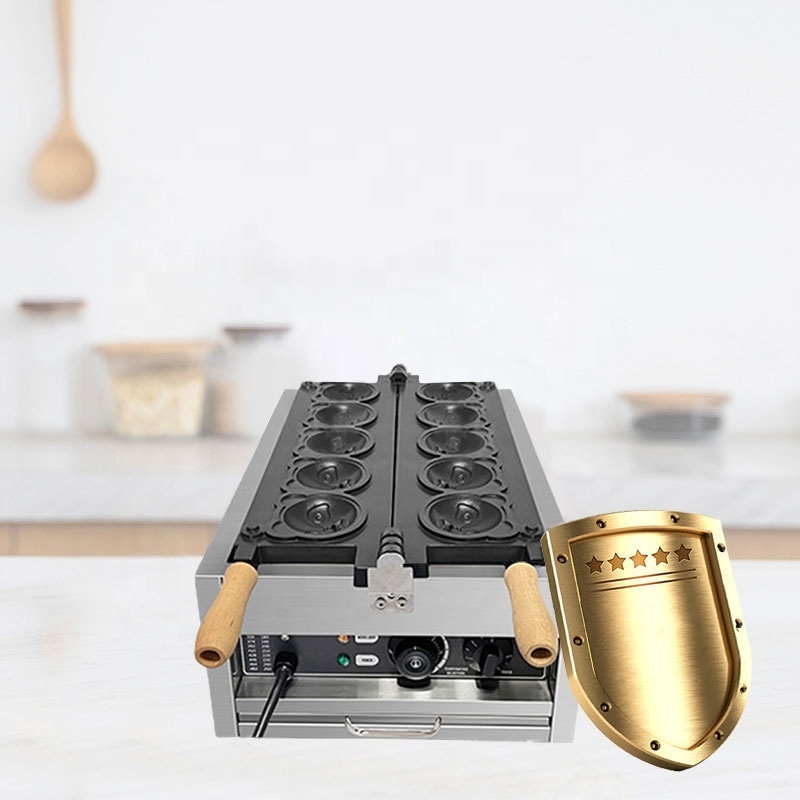 Commercial Stainless Steel Bear Head Shaped Waffle Maker Bear Shape Waffle Cone Maker