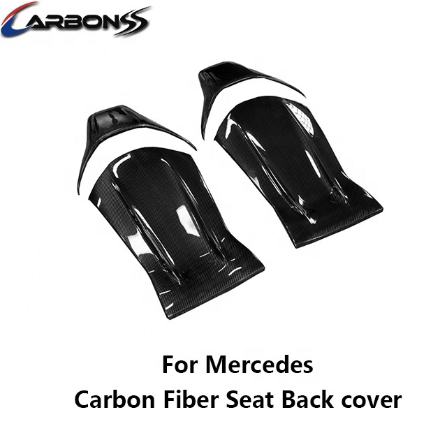 Auto W205 C63 W213 E63 dry carbon fiber seat back cover for Mercedes Benz A45 CLA45 GLA45 2013+ C190 AMG