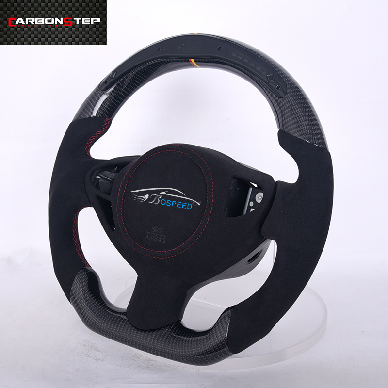 Luxury Suede Carbon Fiber Steering Wheel Compatible For Nissan 370Z Auto Parts