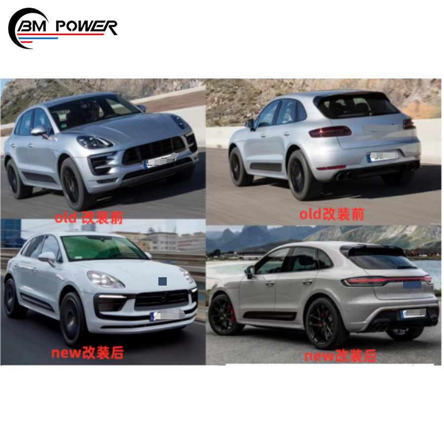 Wholesale High Quality Body Kit For Macan 2014-2017 front bumper rear bumper with lights Upgrade 2018-2021 Bodykit