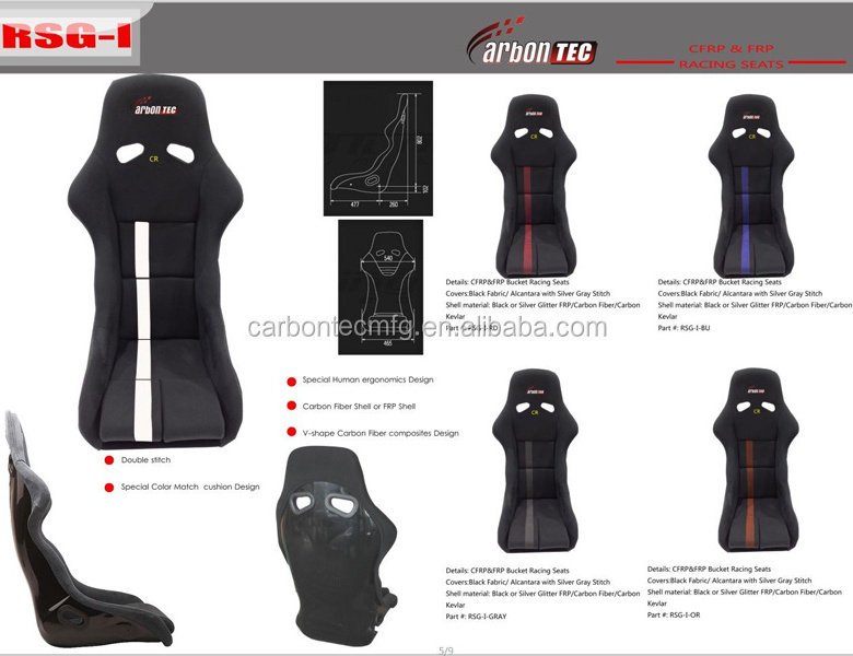 Auto Carbon Fiber or FRP Auto Bucket Racing Car Seats/Sports Seats