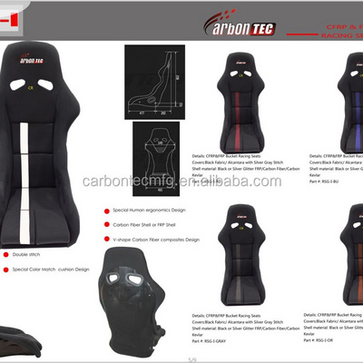 Auto Carbon Fiber or FRP Auto Bucket Racing Car Seats/Sports Seats