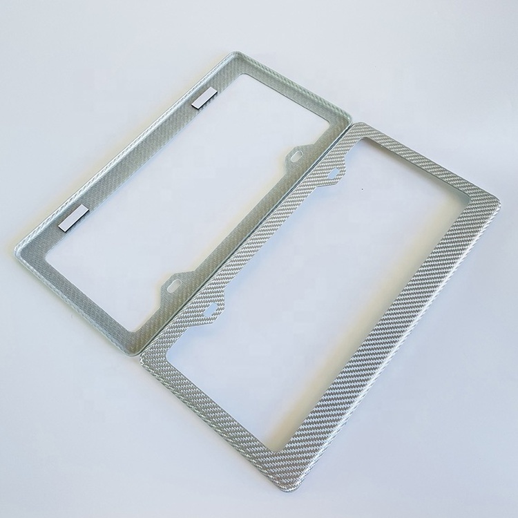 License Plate Frame Factory Wholesale Real Silver Carbon Fiber China High Performance Compression Molding Blue Carbon Technology