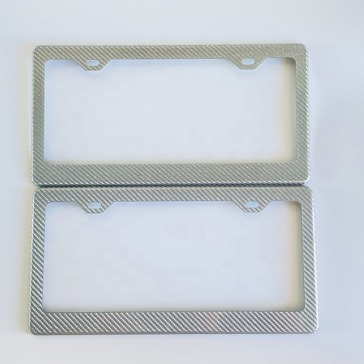 License Plate Frame Factory Wholesale Real Silver Carbon Fiber China High Performance Compression Molding Blue Carbon Technology