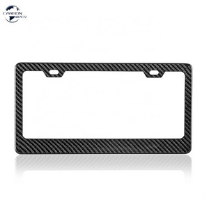 US Standard Universal Black Carbon Fibre Car License Plate Frame Real Dry Carbon Fiber License Plate Frame Cover For Hot Sale