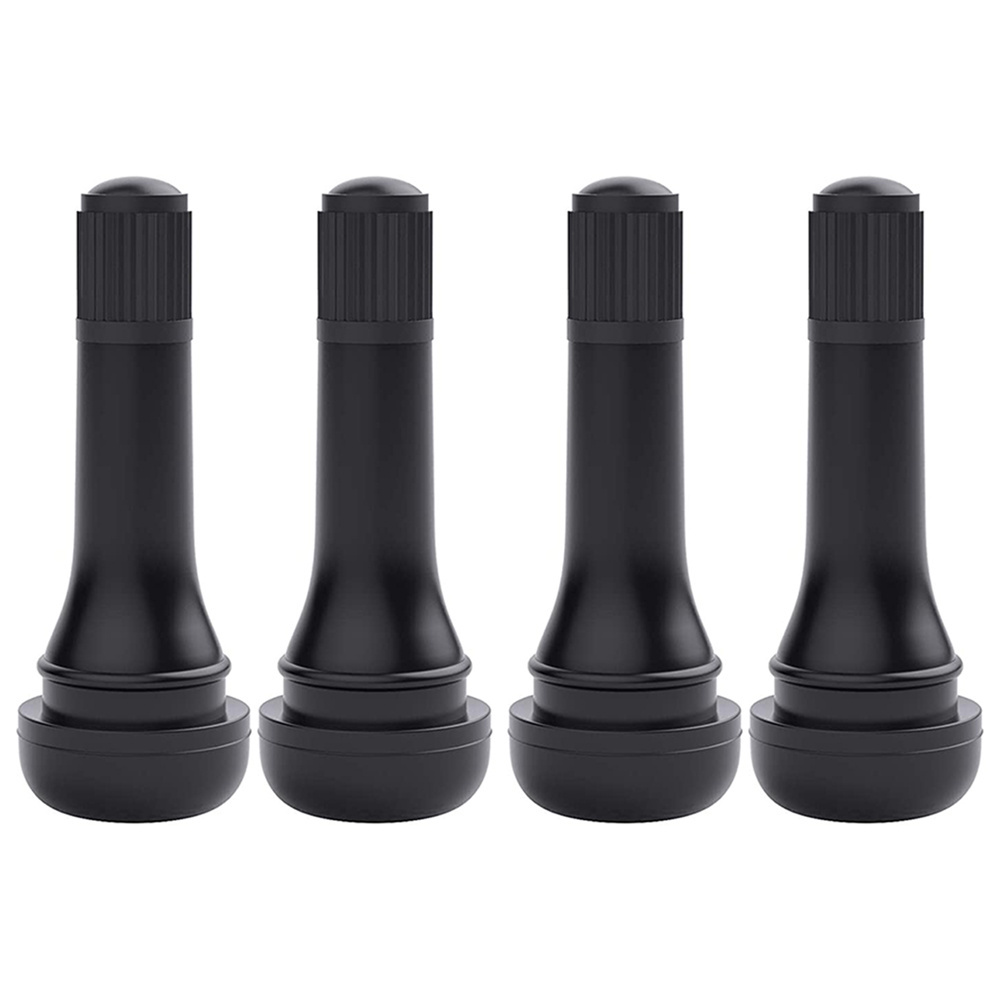 TR414 Tire Valve Stem Rubber Snap-in Short Black Stem for Tubeless 0.453 Inch 11.5mm Rim Holes on Standard Vehicle Tires