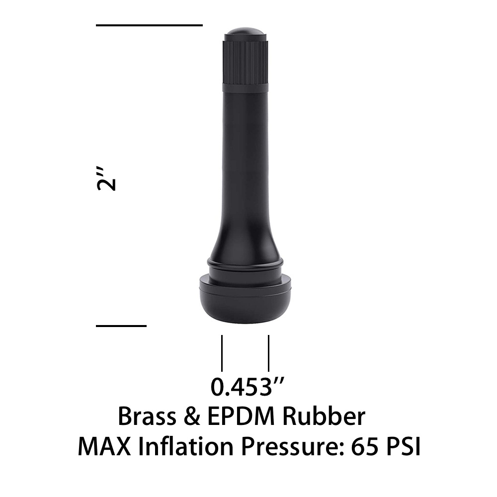 Factory Tire Valve TR418 Metal Snap-in Tubeless Wheel Tire Rubber Tyre Valve Stem with Valve Core Cap