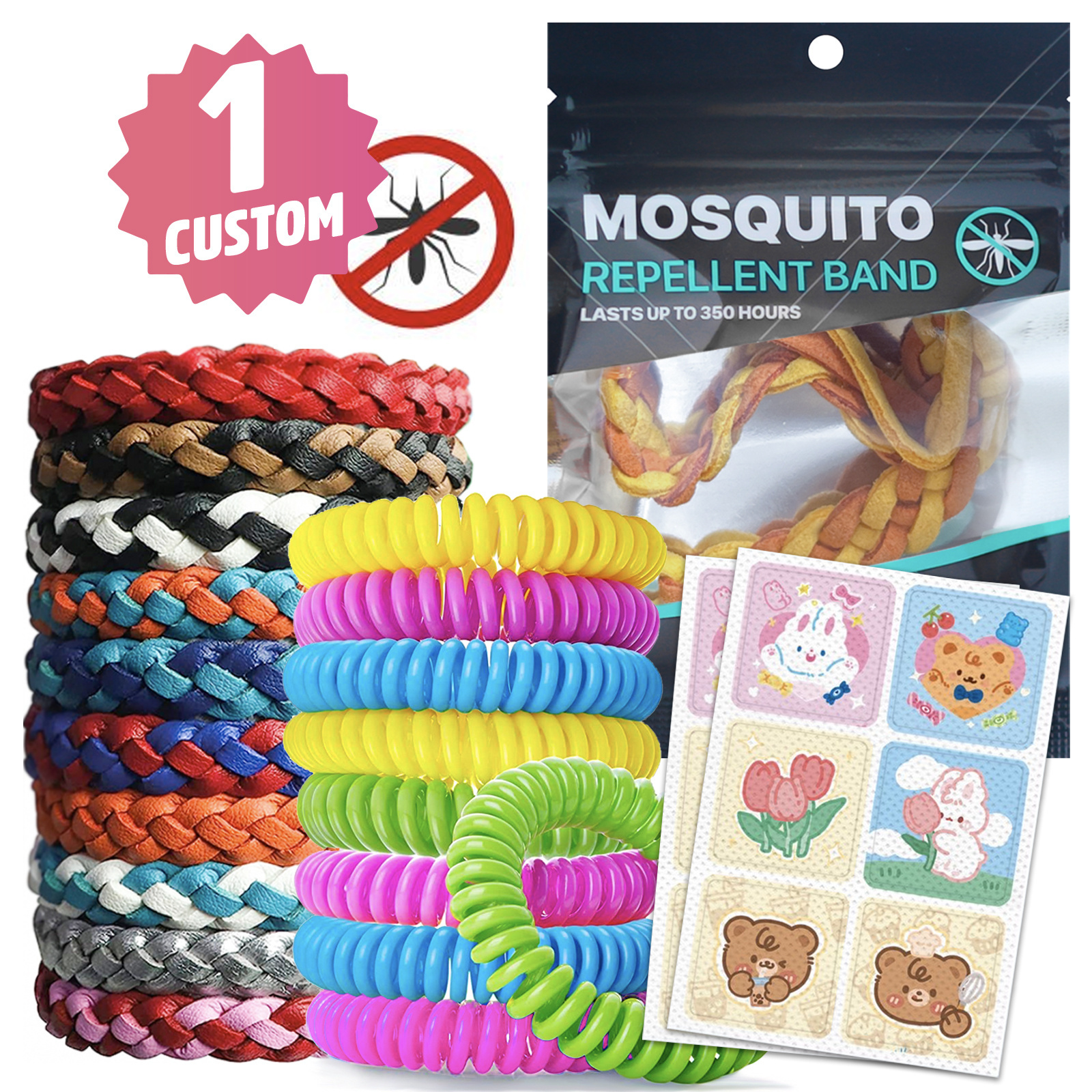 100% Organic Natural Pest Anti Mosquito Repellent Bracelet leather / silicone wristband for Kids Baby Watch Band Outdoor Camping