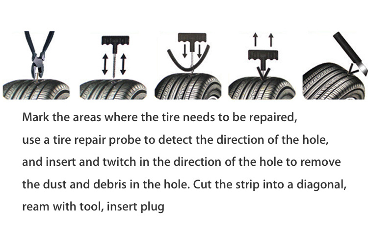 Today Ship Universal Heavy Duty Tire Repair tools Kit Plug Set for Car Motorcycle ATV Jeep Truck Flat Tire Puncture Repair