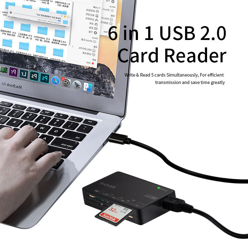 Chinese Odm Oem Custom Manufacturing Company Usb 2.0 Sd Card Reader For Micro Sdxc/Cf/Sdhc/Ms/Xd/T-Flash/Mmc Camera Memory Card