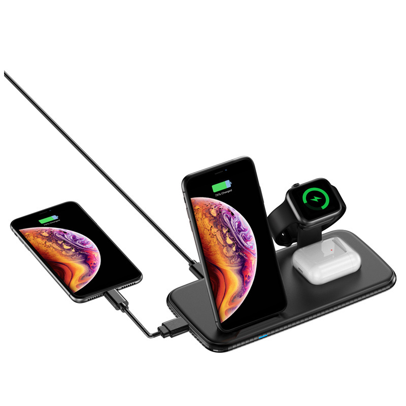 Qi 4 In 1 Charger Stand Smart Watch Multi Phone Fast Charging Station Wireless Phone Charger