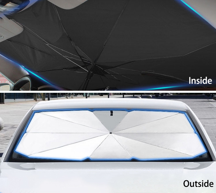 Custom Car Sunshades Foldable UV Blocking 190t Car Umbrella Car Front Windshield Protector For Kids For Trucks Pe Bag Geometric