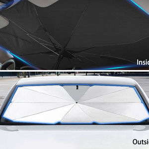 Custom Car Sunshades Foldable UV Blocking 190t Car Umbrella Car Front Windshield Protector For Kids For Trucks Pe Bag Geometric