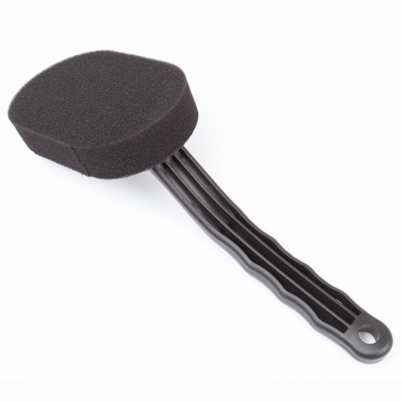 Hot Selling Long Handle Car Tire Dressing Foam Applicator Tyre Waxing Sponge Brush